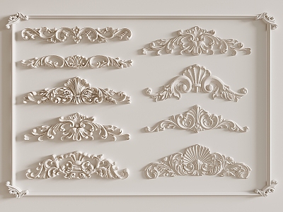 European-style carved plaster 3d model