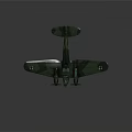 Vintage Green Military Airplane With Dual Propellers And White Cross Wings