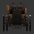 Vintage Fire Truck With Wooden Ladder Red Body And Classic Equipment