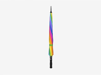 Stylish Vibrant Rainbow Colored Umbrella With Black Handle For Daily Use 3d model