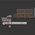 Industrial Platform Structure With Metal Frame Panels And Mechanical Pipes