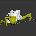 Female Character In White Dress With Serrated Sword And Tattoo In Dynamic Pose