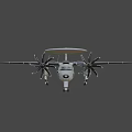 Fighter Jet With Radar Dome Twin Propellers White Fuselage And Number 600 Design