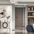 Elegant Modern Living and Dining Room Interior With Sofa Pillows Glass Coffee Table And Curtains