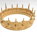 Exquisite Golden Crown Design Ring With Decorative Spikes And Shiny Metallic Finish