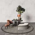 Modern Ornaments Combination Indoor Most View Device Flower Several Potted Cutting Book Vase Floral Flower Set Table End View Table 3d model