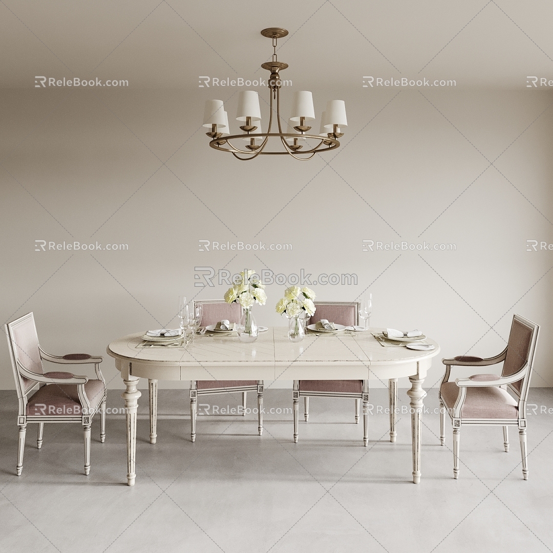 Dining Table and Chair Table and Chair Combination Tea Table and Chair Dining Table and Chair European Style Table and Chair Sofa Chair 3d model