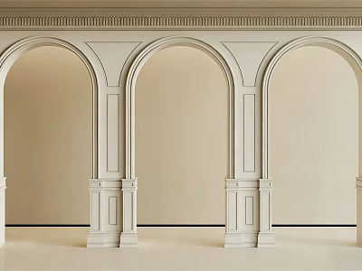 Decorative Architectural Components With Arched Openings And Ornate Columns 3d model