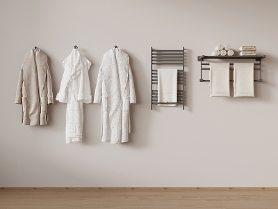 Bathrobe towel rack 3d model