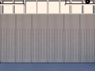 Modern Decorative Cabinet With Sleek Perforated Panels In Interior Space 3d model
