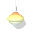 Modern Gradient Pendant Light With Layered White And Red Shades Design