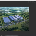 Modern Industrial Factory Complex With Green Surroundings River And Metal Roof Buildings