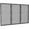 Decorative Three Panel Room Divider With Intricate Lattice Pattern For Home Decoration 3d model
