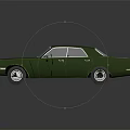 Green Vintage Sedan Car With Classic Front Grille And Headlights Design