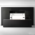 Modern Kitchen Interior Design With Dark Matte Cabinets Island Countertop And Appliances