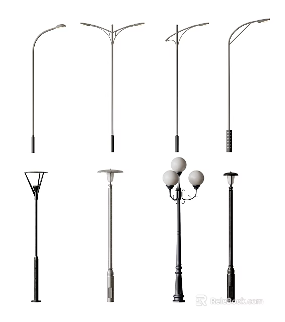 Outdoor Lights With Hanging And Street Lamp Styles Multiple Modern Designs 3d model 