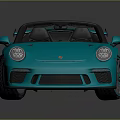 Blue Convertible Sports Car With Black Wheels And Rear Spoiler Design