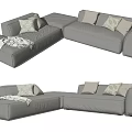 Modern corner sofa multiplayer sofa 3d model