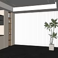 White Window Curtains With Sunlight Filtering Through Modern Interior Green Plant in White Pot