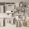 Essential Bathroom Accessories Set With Towel Racks Mirrors Tissue Holders Toothbrush Holders And Towels