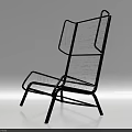 Modern Leisure Chair with Black Frame Mesh Design and Sleek Lines