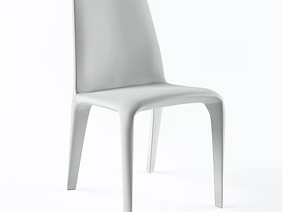 Modern White Single Chair With Sleek Design And Streamlined Ergonomic Structure 3d model