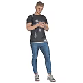 Messages men play mobile phone men 3d model
