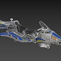 Futuristic Blue And Silver Motorcycle With Streamlined Body And Tail Wings