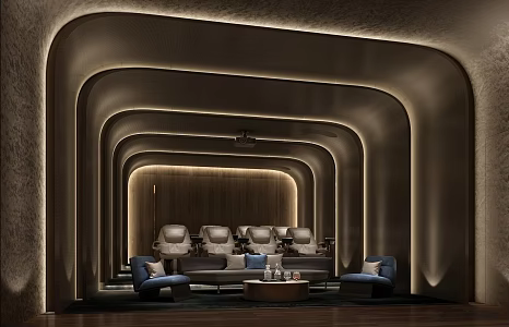 modern video room 3d model