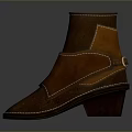 Classic Brown Leather Ankle Boots For Daily Use With Strap Design And Rubber Sole