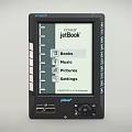 JetBook Digital Multimedia Device With Books Music Pictures Settings On Display Screen