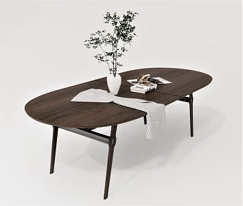 Modern Dining Table Office Desk for Six Dining Table Desk Tableware 3d model