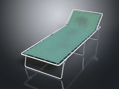 Sturdy Medical Examination Bed With Green Padded Surface And Metal Frame For Hospital Use 3d model