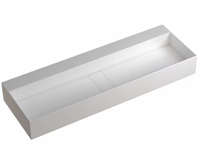 Modern White Rectangular Washbasin Design For Bathroom Interior With Clean Lines 3d model