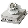 Elegant Decorative Ornament Set With Glass Vase Branches Marble Book Metal Accent Notebook And Pen