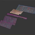 Various Colored Roof Tiles With Different Textures Arranged On Black Background