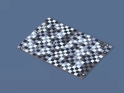 Modern Square Rug With Black And White Checkerboard Geometric Pattern 3d model