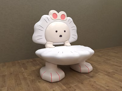 Cream Style Casual Chair Cartoon Rabbit Dumpling Children's Seat Public Chair Special-shaped Creative Furniture Outdoor Chair Landscape Chair 3d model