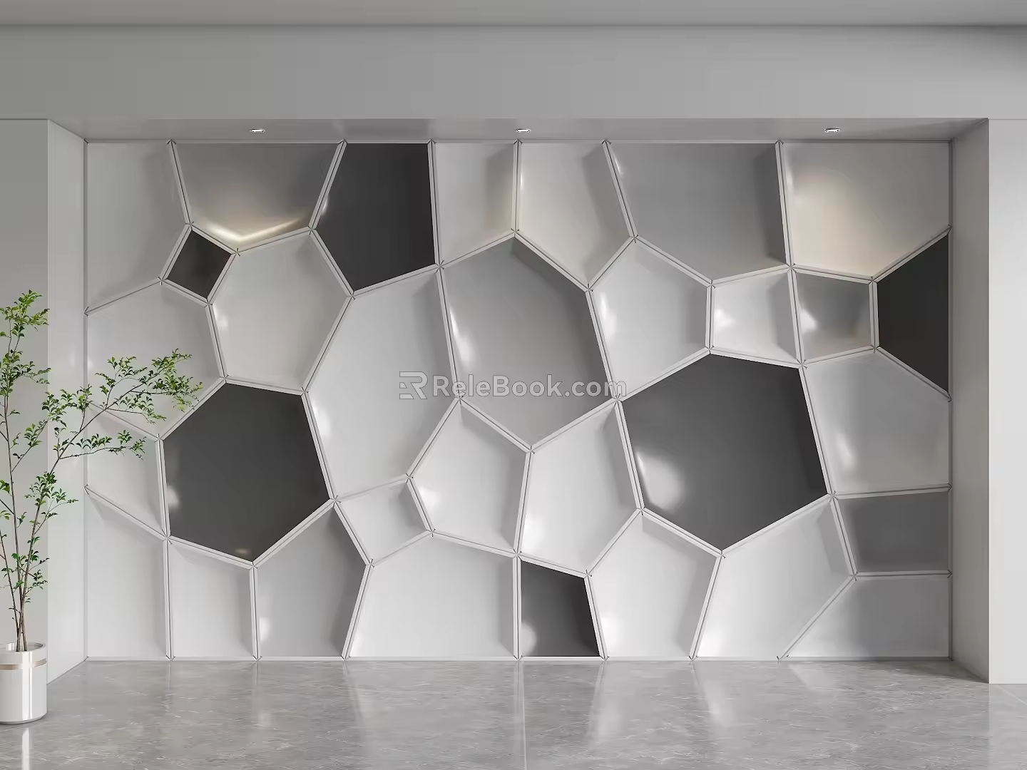Special-shaped background wall Modern background wall Cellular background wall Front desk background wall Image background wall 3d model