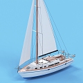 Fishing Boat Sailing Yacht 3d model