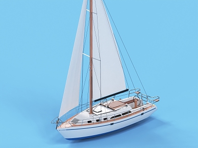 Fishing Boat Sailing Yacht 3d model