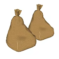 Decorative Ornament Set With Burlap Material Pear Shaped Design Two Pieces For Home Decor Accent