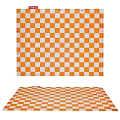 Modern Stylish Square Carpet With Orange And White Checkerboard Pattern Design 3d model