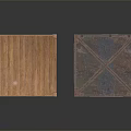 Two Different Colored Wooden Cages With Grid Design And Open Structure
