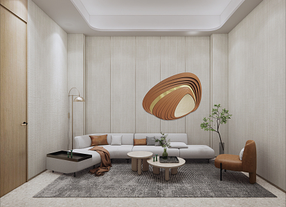 Modern Negotiation Room Simple Living Room Lounge 3d model