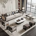 New Chinese style Flexform sofa coffee table combination 3d model