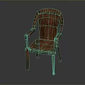 Brown Handwoven Wicker Armchair With Armrests And Simple Design Structure