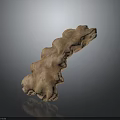 Wooden Stone Decorative Piece With Natural Texture Irregular Shape And Rough Surface