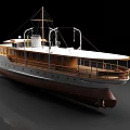 Classic Style Yacht With Deck Sun Loungers And Wood Trim