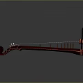 Traditional Musical Instrument 3D Model With Wooden Body Strings And Tuning Pegs